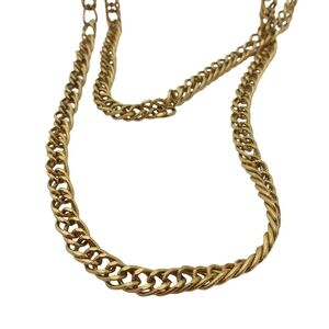 Vintage Trifari Chain Womens Neklace Gold Tone Art Deco Chunky Costume Jewelry